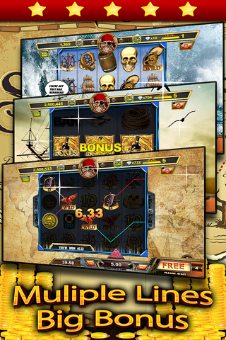 `` Golden Pirate's Treasure Slots `` - Spin the pirate kings wheel to win the caribbean casino screenshot 3