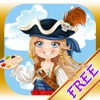 Pirate and the Princess Coloring Book - Free Art App for kids and Preschoolers