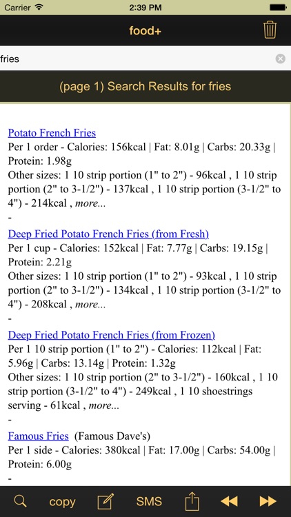 food+: Food & Calorie Information and Nutritional Content screenshot-3