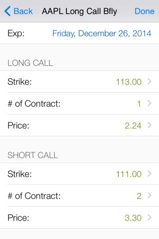 Butterfly Pro - Option Strategy Profit/Loss Calculator/ Chart for Butterfly Options Investor with Live Options Chain and Real Time Stock Quotes screenshot 2