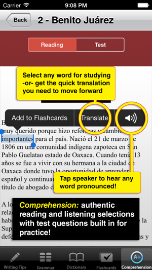 ‎High School Spanish - Best Dictionary App for Learning Spanish & Studying Vocabulary Screenshot