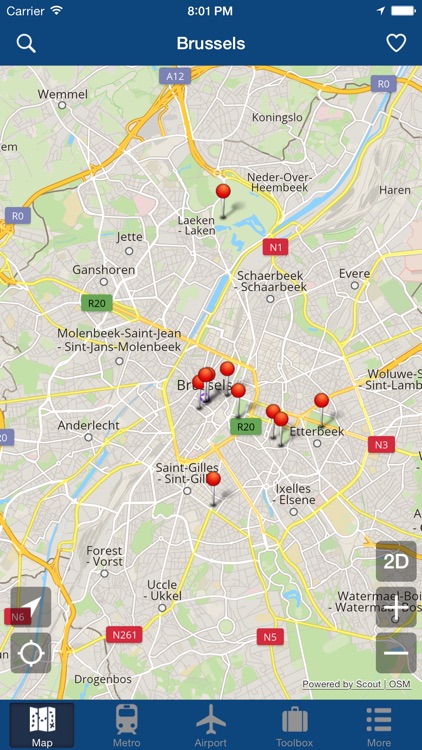 Brussels Offline Map - City Metro Airport