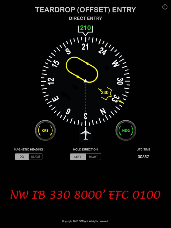 Holding Pattern Entry Procedure Calculator by DBFlight