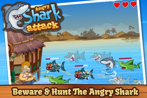Angry Shark Attack - Hungry Fish Hunting in Deep Blue Sea screenshot 3