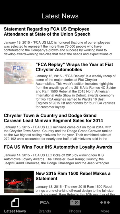 FCA US Media Site App