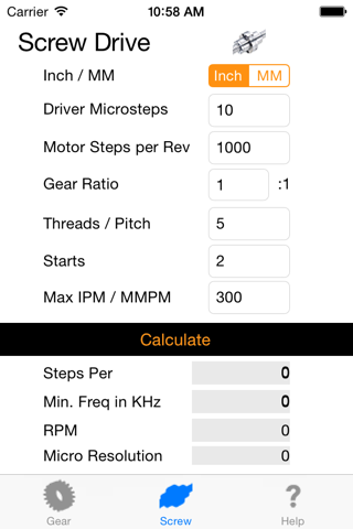 Axis CNC Drive Calculator screenshot 2