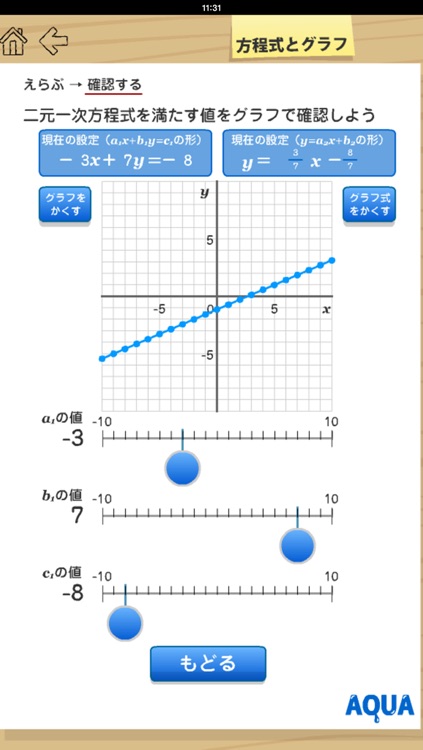 Equation and Graph in "AQUA"