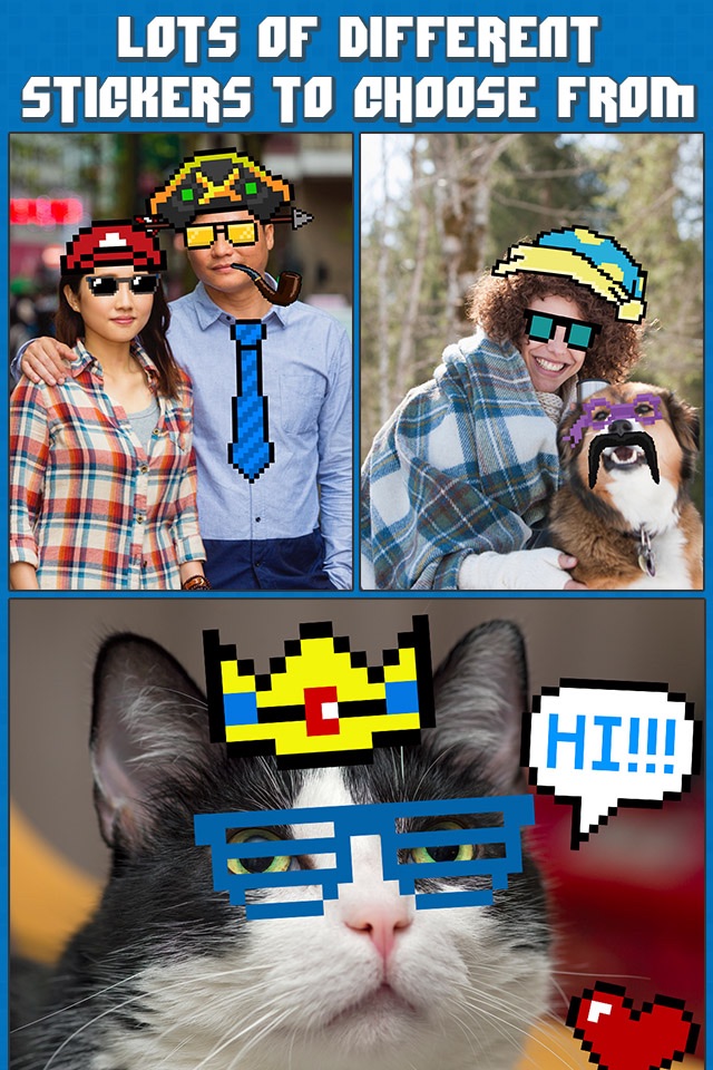 InstaPixel - A Funny Retro Photo Booth Editor with 8 Bit Stickers for your Pictures screenshot 3