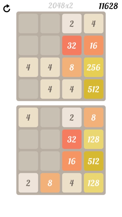 2048x2 - Two boards in one game - 2048 Gets more addictive, creative & exciting