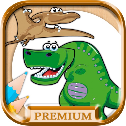 Paint and color dinosaurs - coloring pages dinos fingerprinting  for girls and boys - PREMIUM
