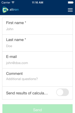 ALTRON Data Center PUE Calculator screenshot 4