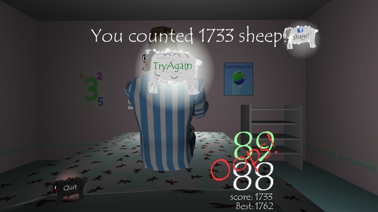 Sheep Sleep, A Hardcore Game Hell.. Learn to count sheep to help the boy deepen his dream. screenshot-3