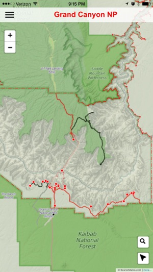 Grand Canyon National Park POI Map