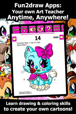 Draw and Color Cats Dogs - How to Draw cute dogs cats - Cartoon Kitty Puppy Fun Pets - Fun2draw™ Dogs and Cats Lv3 screenshot 4