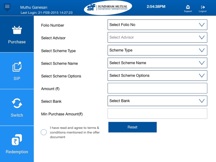 Sundaram Mutual Fund for iPad