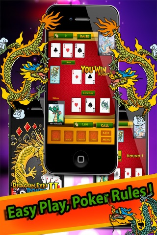 Dragon Eyes II Free - The World Class Big Bet Texas Holdem Poker Game to Play screenshot 2