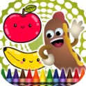 livro de colorir alimentos engra&ccedil;ado icon