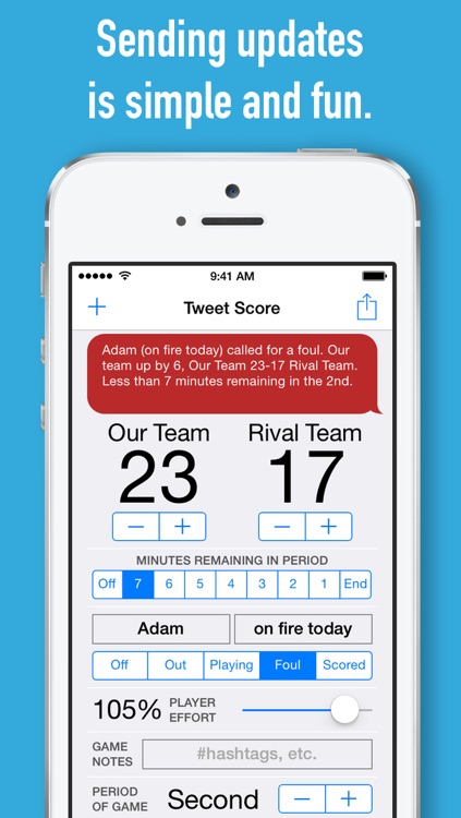 Tweet Score - Scorekeeper Scoreboard for Football Basketball Soccer Hockey