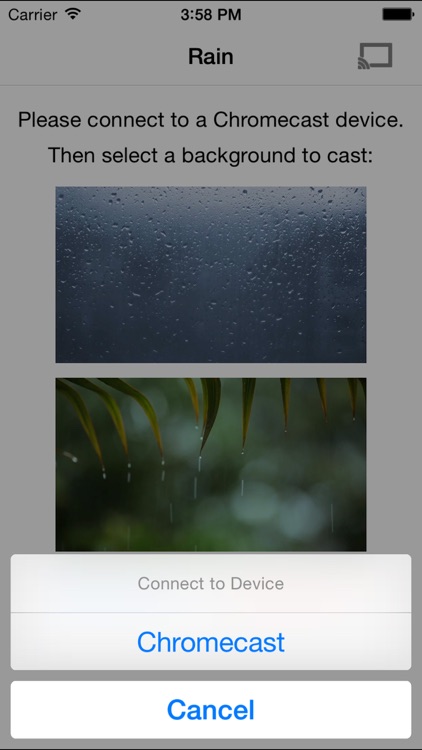 Rainy Window on TV for Chromecast