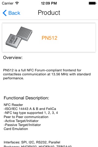 NFC Product Selection screenshot 2