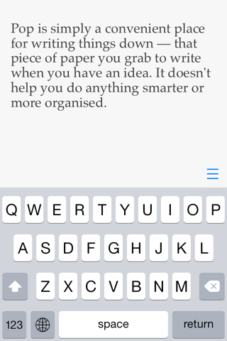 Pop for iOS — a piece of paper to write notes, ideas and things to do screenshot 2