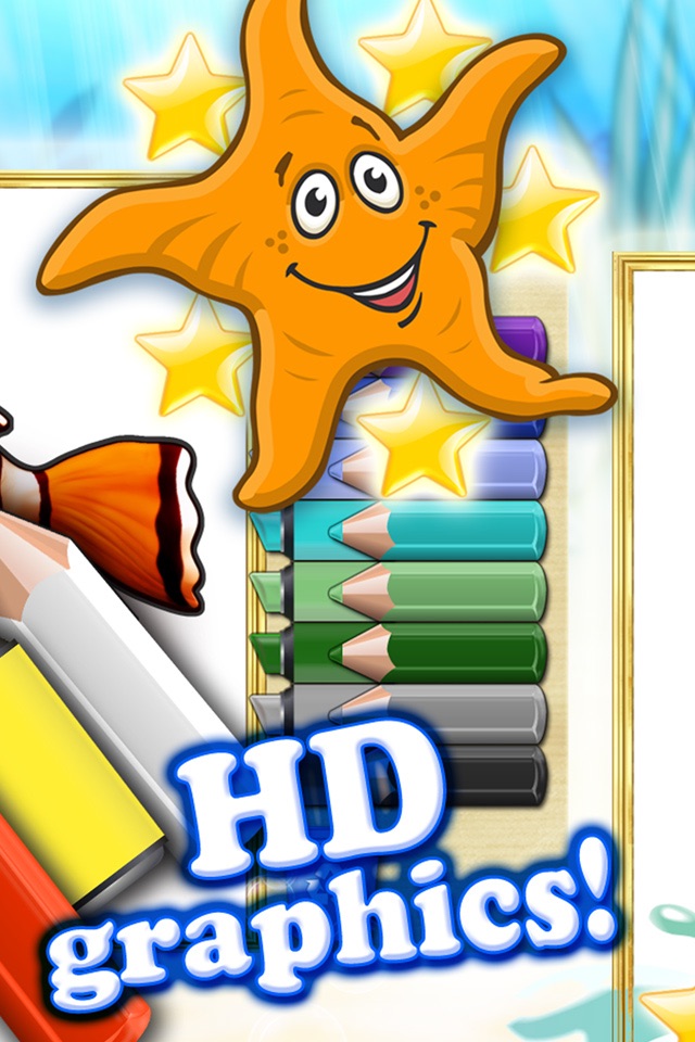 Coloring books for toddlers HD - Colorize ocean animals and fish screenshot 2