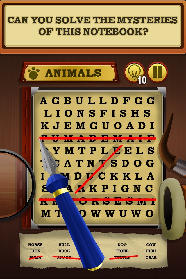 Sherlock's Notebook - Word Search Puzzle Game screenshot 2