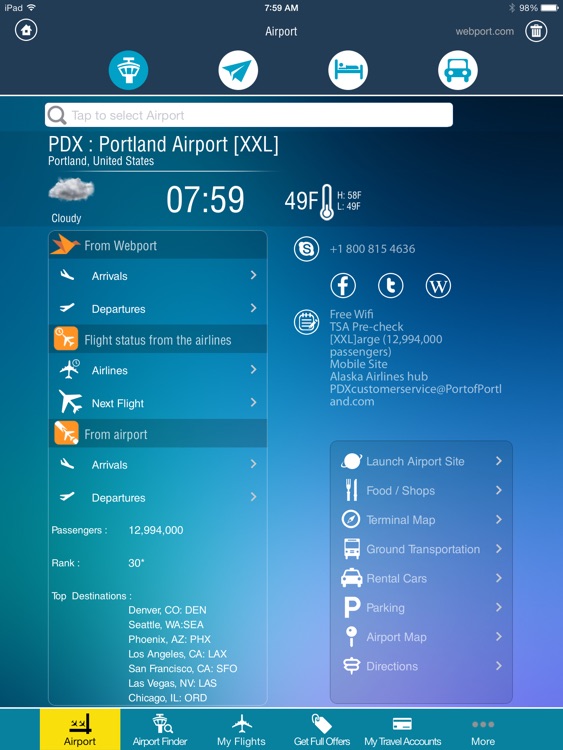 Portland Airport HD PDX Flight Tracker Alaska
