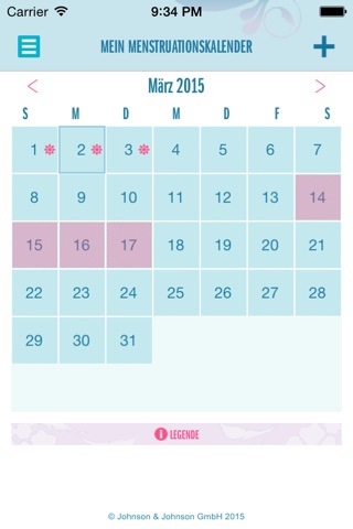 o.b.® Menstruations-Kalender screenshot 2