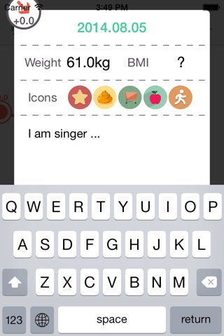 Fitness Diary - weight records screenshot 4
