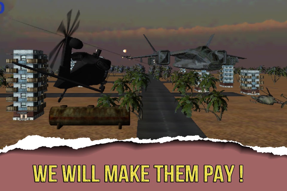 Apache War 3D- A Helicopter Action Warfare VS Infinite Sky Hunter Gunships and Fighter Jets ( arcade version ) screenshot 3
