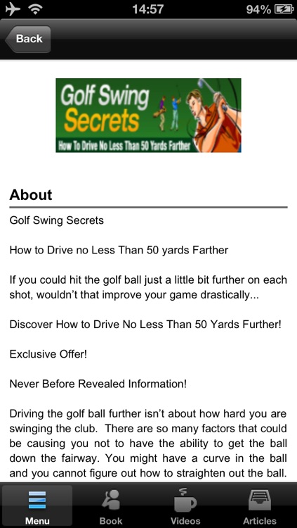 Golf Swing Secrets:How to Drive no Less Than 50 yards Farther screenshot-4