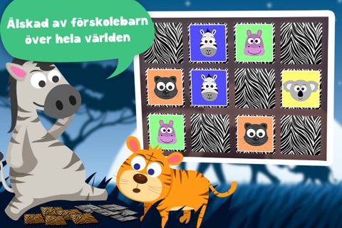 Play with Wild Animals - The 1st Cartoon Memo Game for a toddler and a whippersnapper free screenshot 3