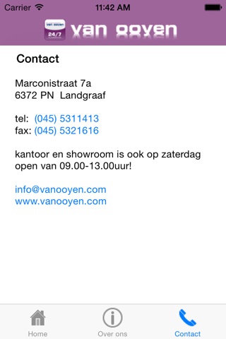 van Ooyen glasapplicatie screenshot 3