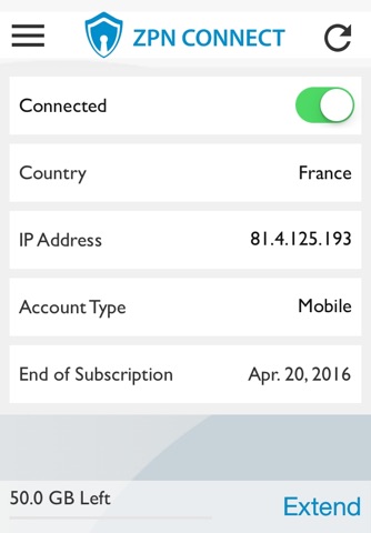 ZPN VPN Connect - Easy to use Monthly 10 GBs Free VPN screenshot 3