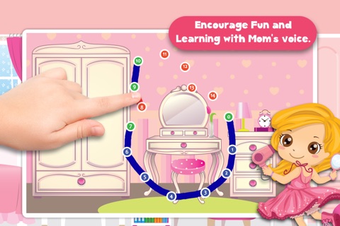 Free Kids Makeover Puzzle Teach me Tracing & Counting - girls dress up princesses with make-up and earrings screenshot 4