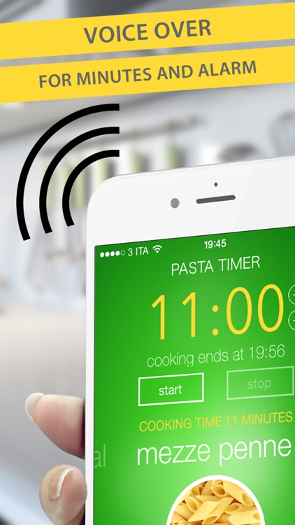 Pasta Timer - cooking timer with voice over countdown alarm by