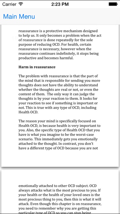 Health ( Contamination ) OCD Recovery Mobile