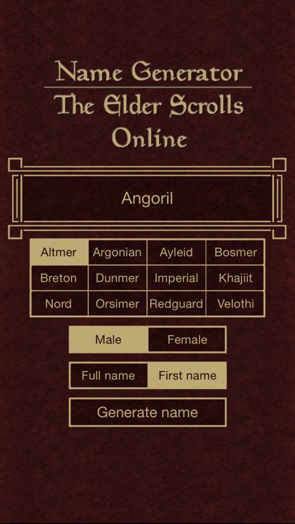 Name Generator For The Elder Scrolls Online By Alexander Eriksson