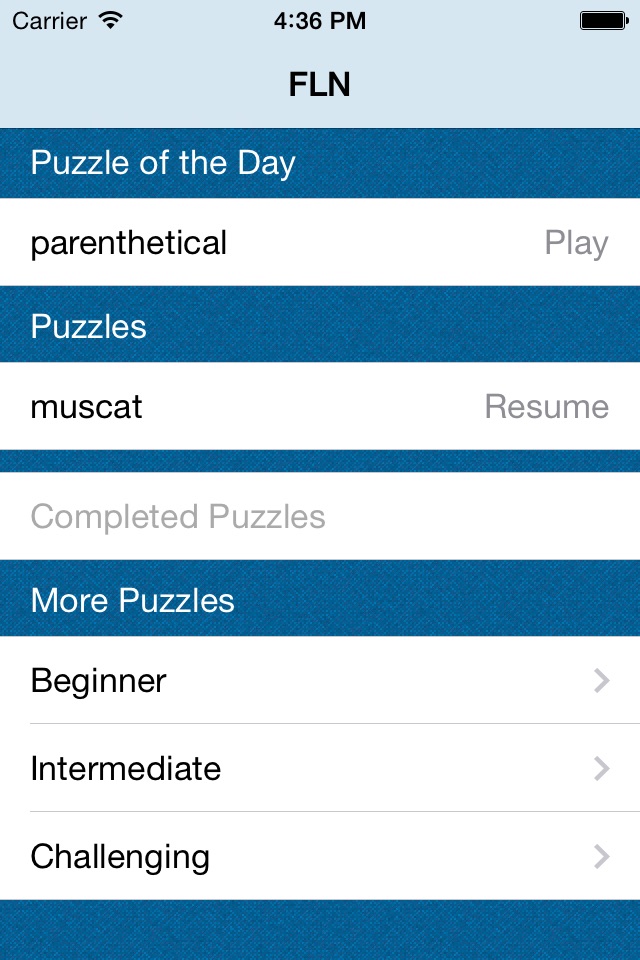 Crossword Fill-In Puzzle - Daily FLN screenshot 2