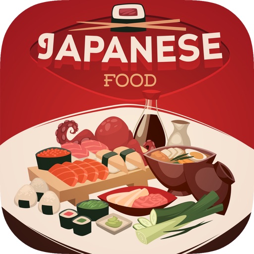 Japanese Food. Quick and Easy Cooking. Best cuisine traditional recipes & classic dishes. Cookbook icon