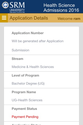 SRM Health Science UG 2016 screenshot 3