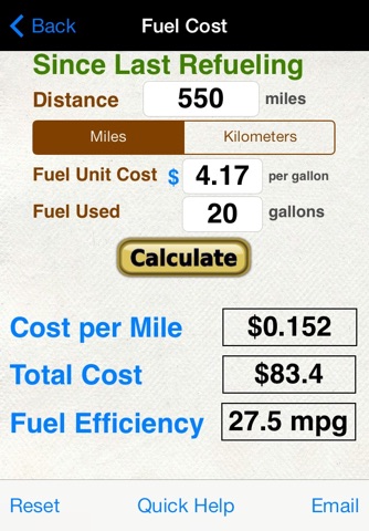 Fuel Calculator: MPG, L100k screenshot 2
