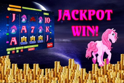Mystical Enchanted Unicorn Moon Slots - Progressive Jackpot Free Spin Vegas Casino Poker Machine Game screenshot 2