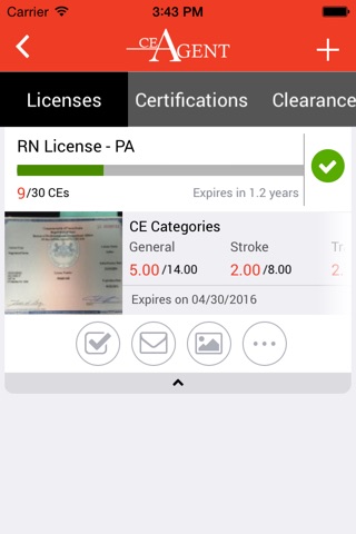CEAgent – Continuing Education tracking for your professional licenses, certifications and clearances. screenshot 2