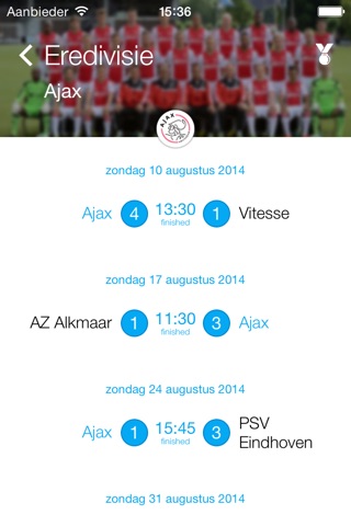 Speelschema Eredivisie screenshot 3