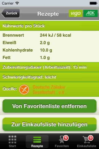 AOK glutenfreie Rezepte screenshot 4