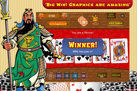 Ace Video Poker LITE - Golden Dragon Empire screenshot 2