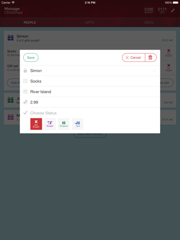 Screenshot #6 pour Manage Christmas - Christmas Gift List Manager