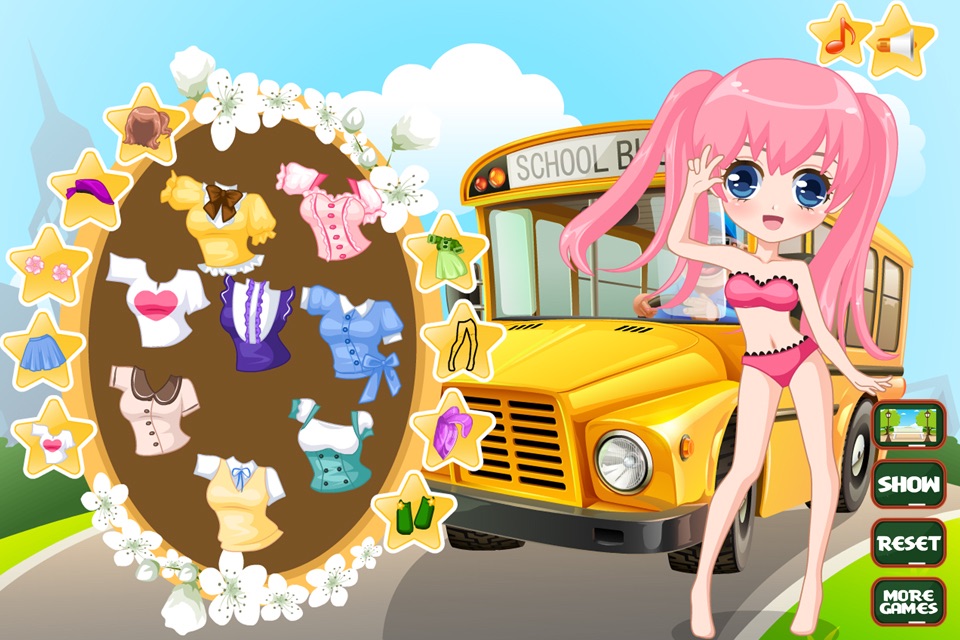 Fashion School Girl Dress Up screenshot 2